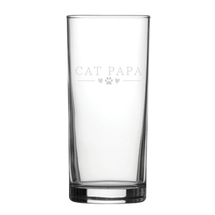 Cat Papa - Engraved Novelty Hiball Glass