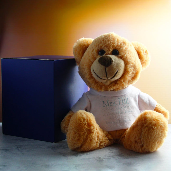 Cream Teddy Bear with A Big Heart Shapes Little Minds Design