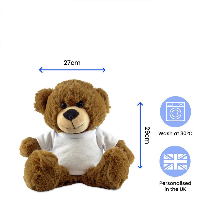 Dark Brown Teddy Bear with A Big Heart Shapes Little Minds Design