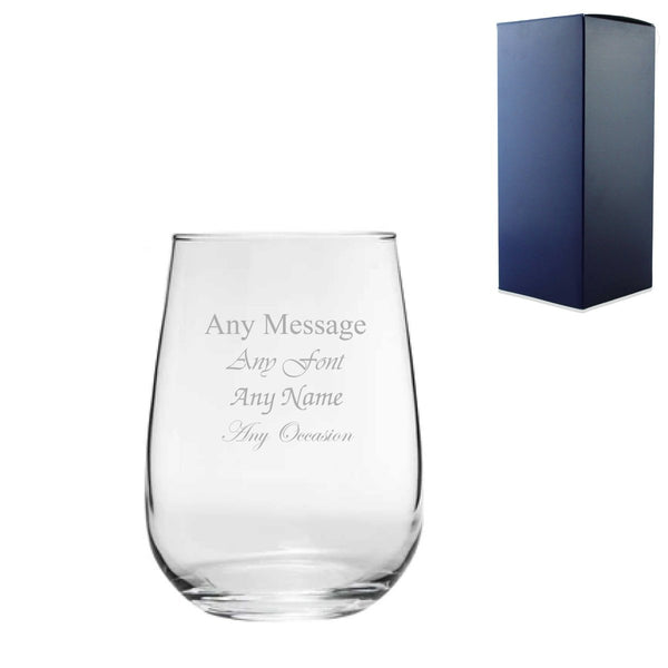 Engraved 590ml Corto Stemless Gin and Tonic Glass with Gift Box
