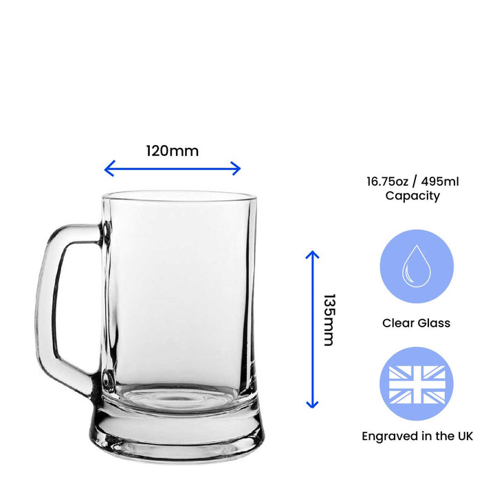 Engraved Beer Mug with Thank you for helping me grow Design