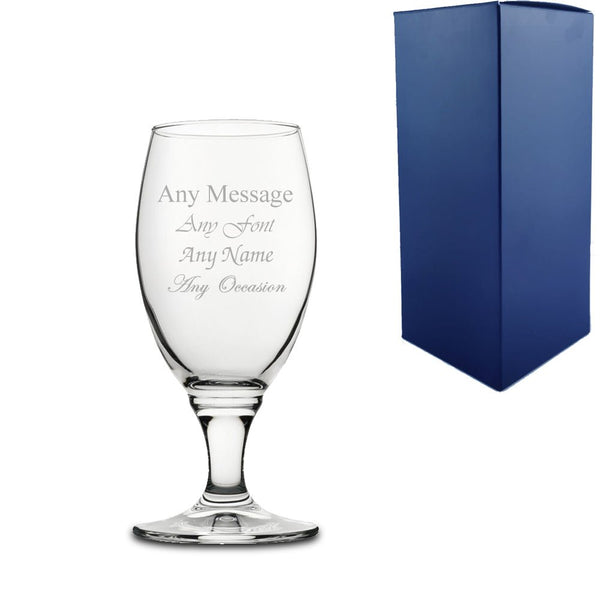 Engraved Cheers Beers Stemmed Glass 13.75oz With Gift Box