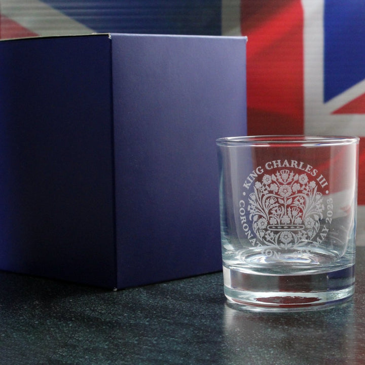 Engraved Commemorative Coronation of the King Whisky Tumbler
