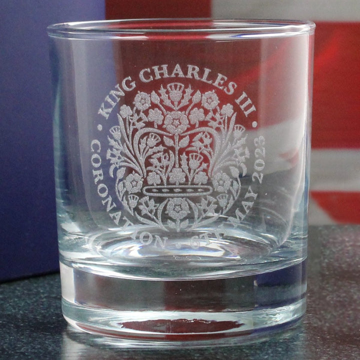 Engraved Commemorative Coronation of the King Whisky Tumbler