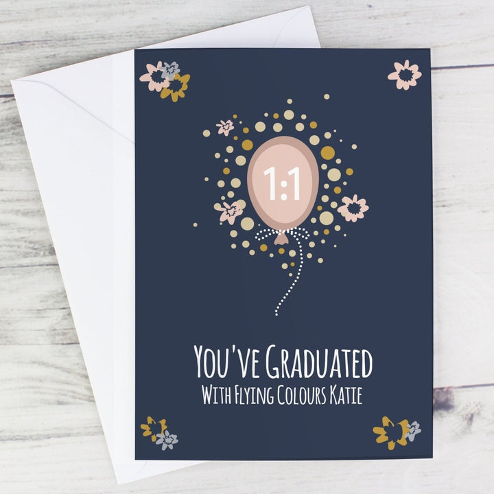 Personalised Rose Gold Balloon Card