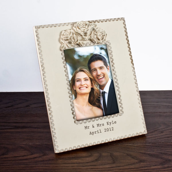 Personalised Rustic Roses Large Picture Frame in gift category Personalised Photo Frames