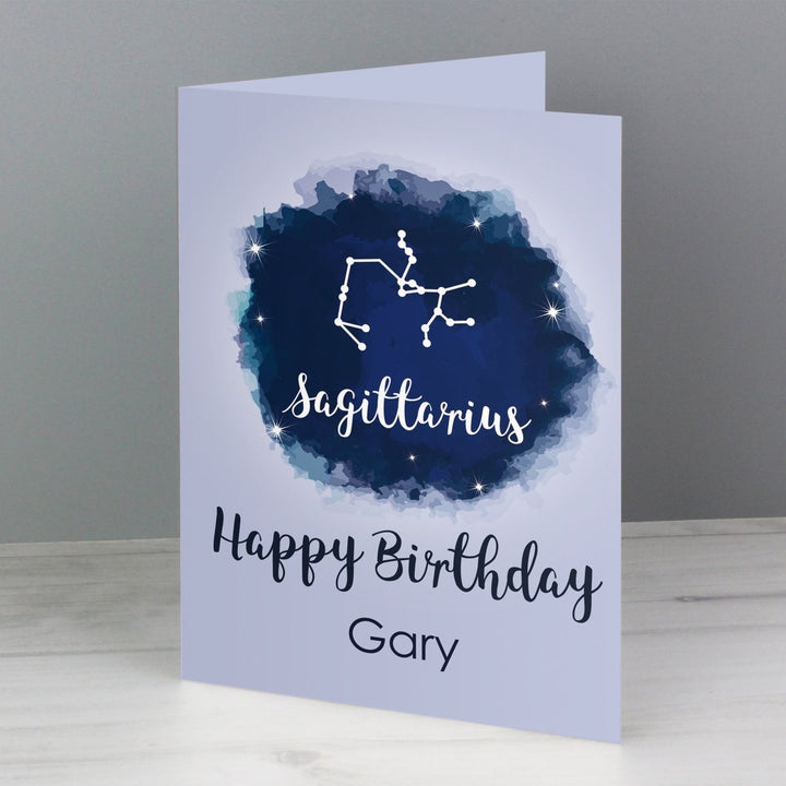 Personalised Sagittarius Zodiac Star Sign Card (November 22nd - December 21st) - part of the Gifts Finder Personalised Cards collection