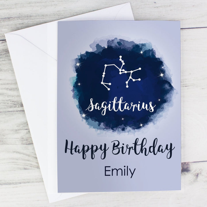 Personalised Sagittarius Zodiac Star Sign Card (November 22nd - December 21st) - part of the Gifts Finder Personalised Cards collection