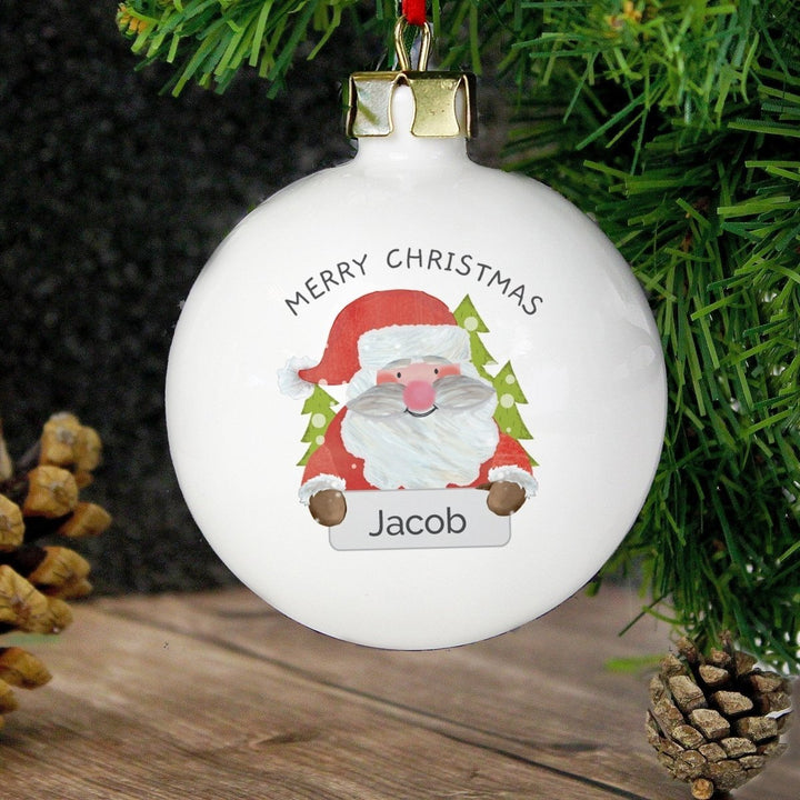 Personalised Santa Claus Bauble in gift category Personalised Baubles