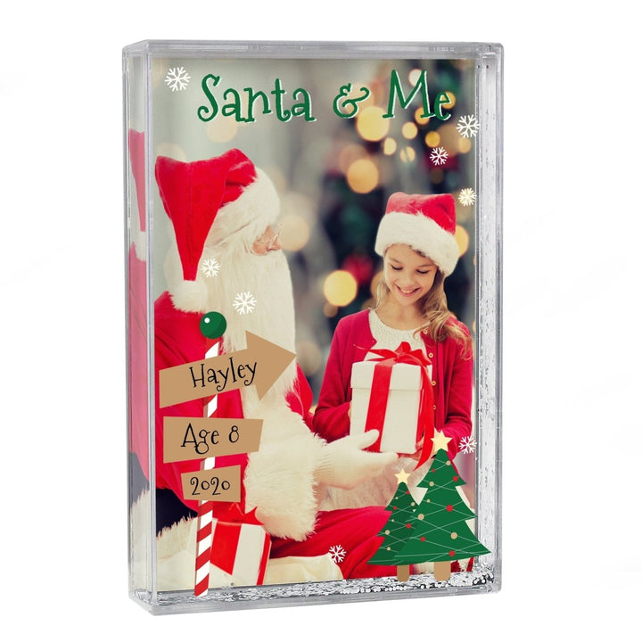 Personalised Santa & Me 4x6 Glitter Shaker Photo Frame in gift category 