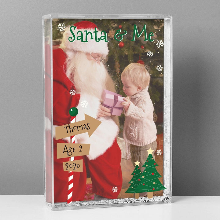 Personalised Santa & Me 4x6 Glitter Shaker Photo Frame in gift category 