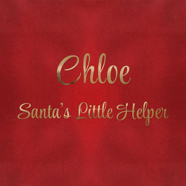 Personalised Santas Little Helper Childrens Red Waterproof Apron in gift category 