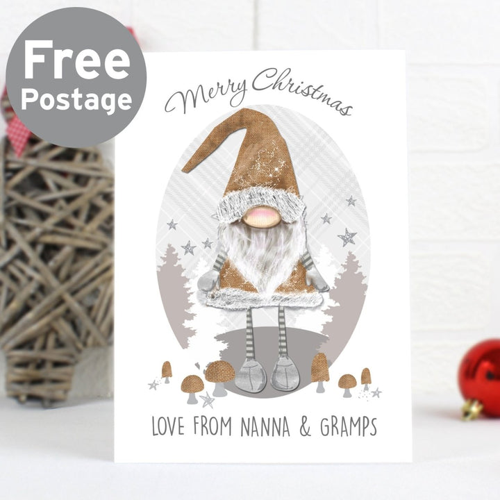 Personalised Scandinavian Christmas Gnome Card in gift category 