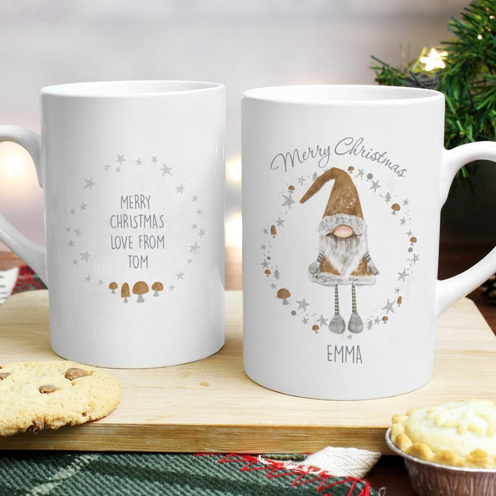 Personalised Scandinavian Christmas Gnome Mug in gift category 