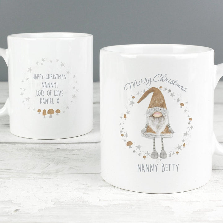 Personalised Scandinavian Christmas Gnome Mug in gift category 