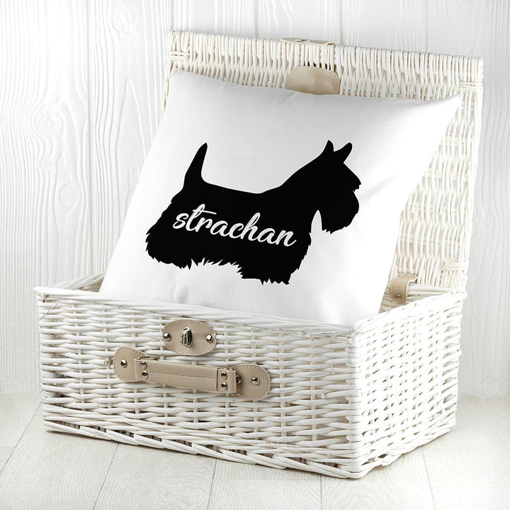 Personalised Scottish Terrier Silhouette Cushion Cover in gift category 