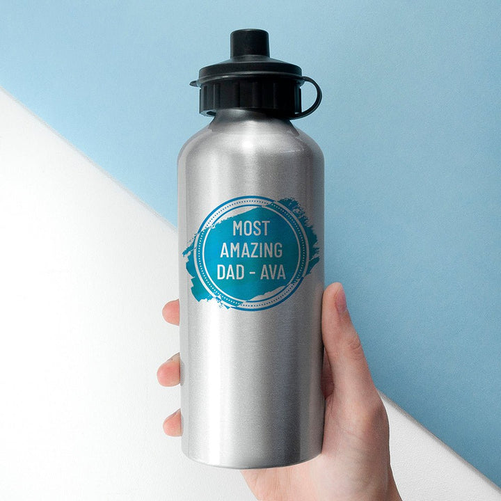 Personalised Silver Water Bottle in gift category 